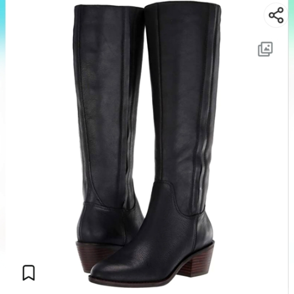 New NIB Lucky Brand LK-Iscah Black Leather Knee High Boot